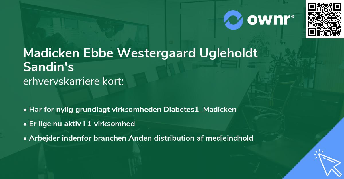Madicken Ebbe Westergaard Ugleholdt Sandin's erhvervskarriere kort