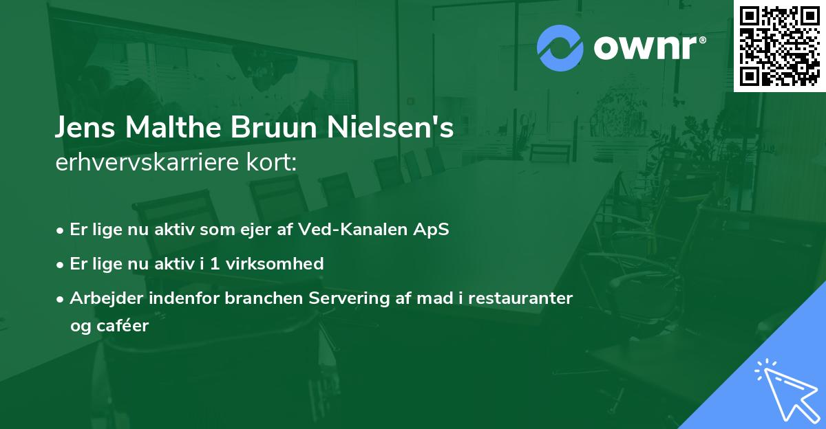 Jens Malthe Bruun Nielsen's erhvervskarriere kort