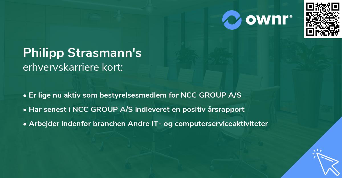 Philipp Strasmann's erhvervskarriere kort
