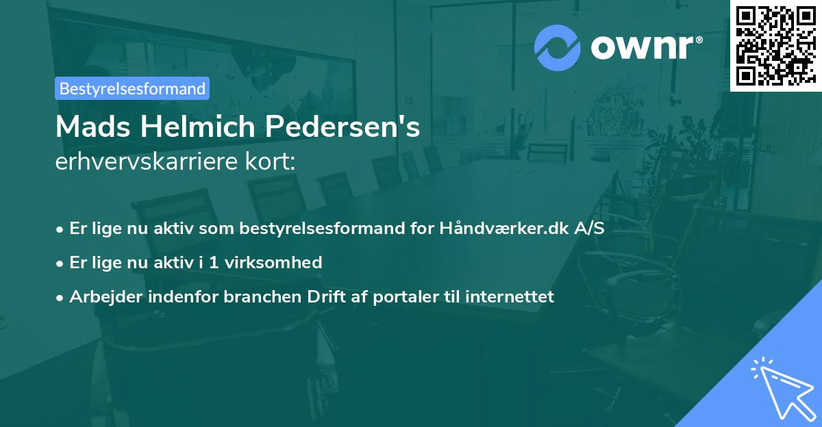 Mads Helmich Pedersen's erhvervskarriere kort