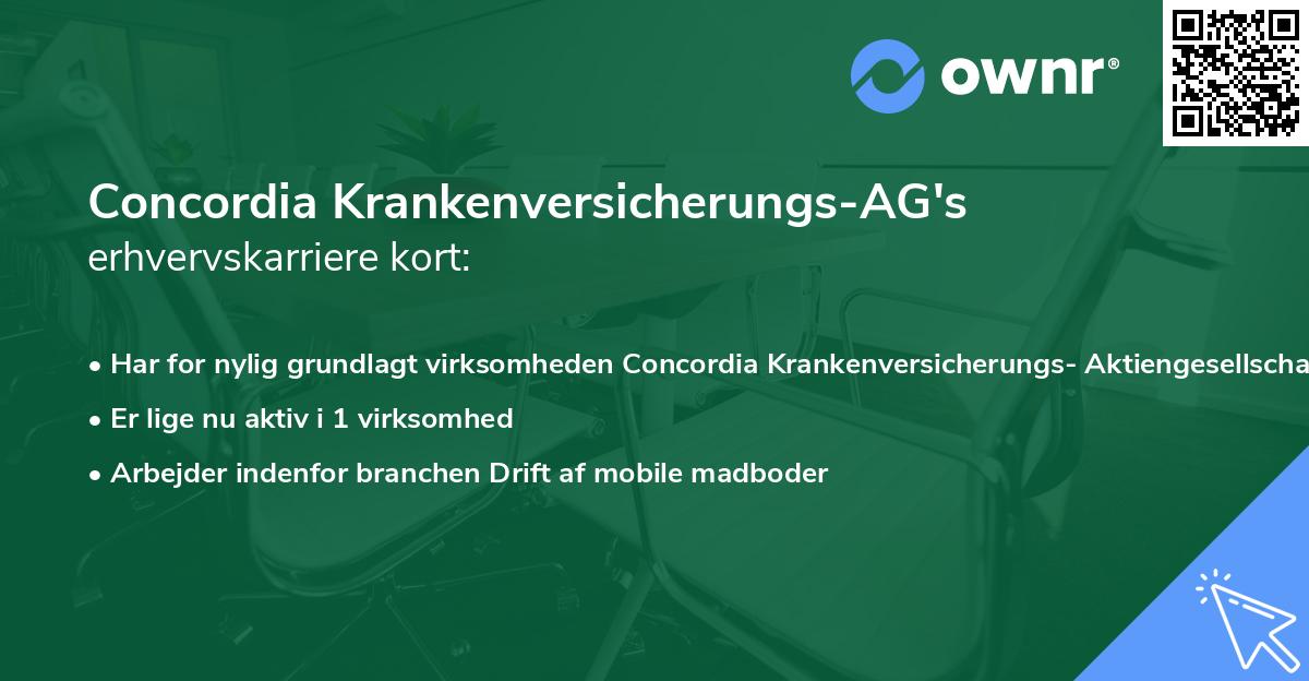 Concordia Krankenversicherungs-AG's erhvervskarriere kort