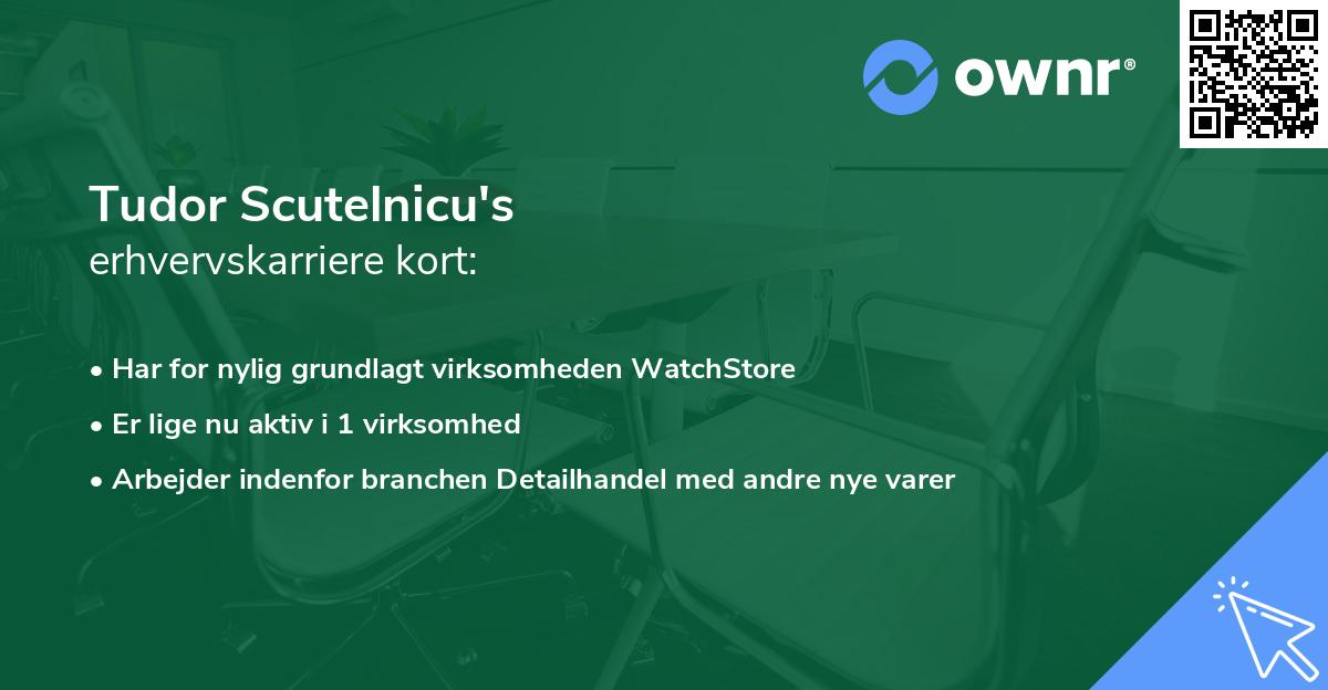 Tudor Scutelnicu's erhvervskarriere kort