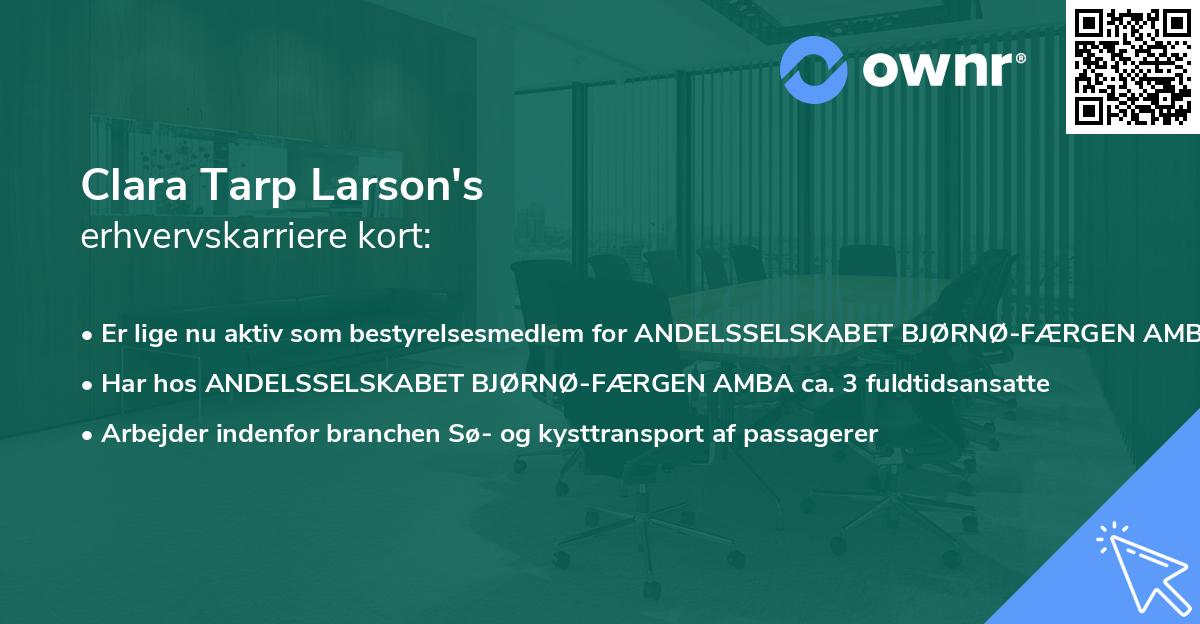 Clara Tarp Larson's erhvervskarriere kort