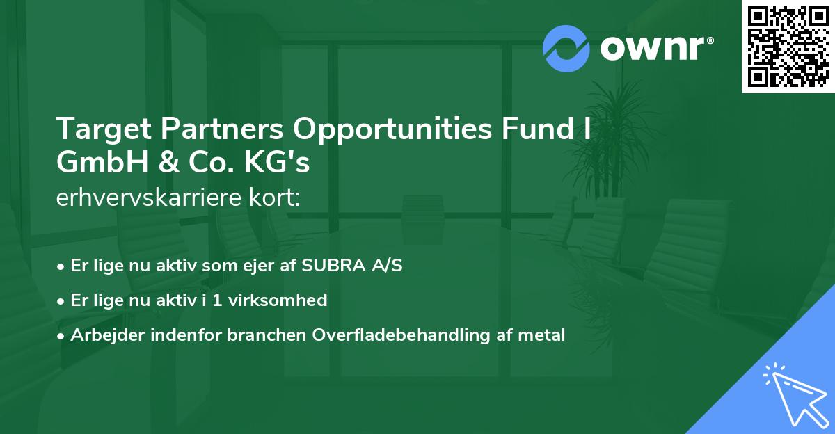 Target Partners Opportunities Fund I GmbH & Co. KG's erhvervskarriere kort