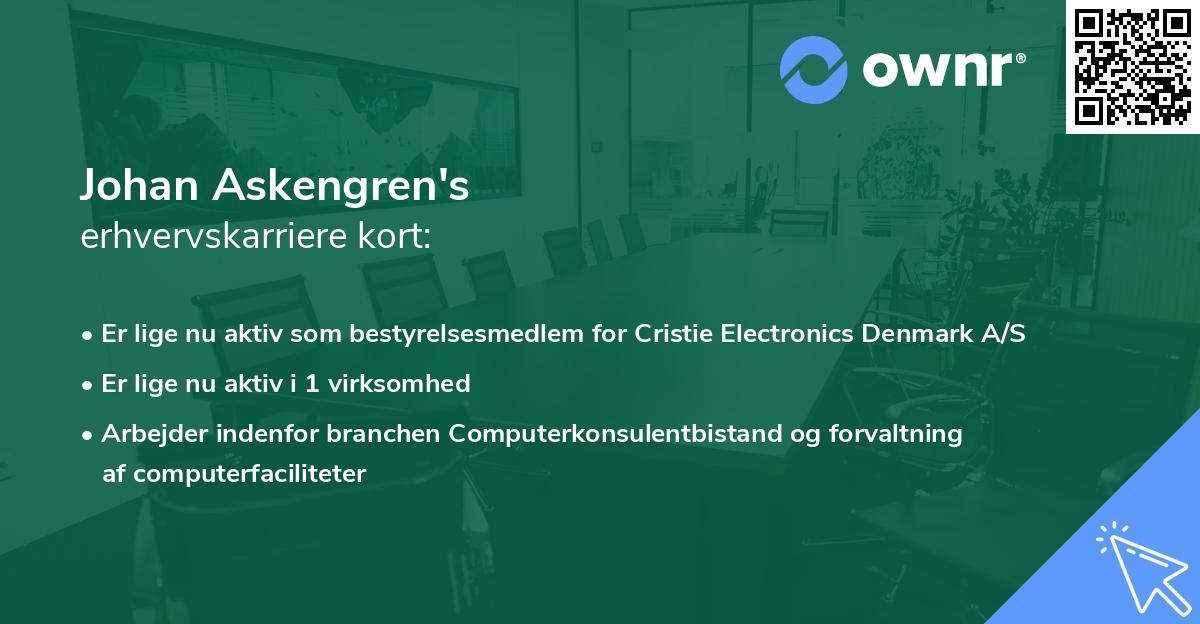 Johan Askengren's erhvervskarriere kort