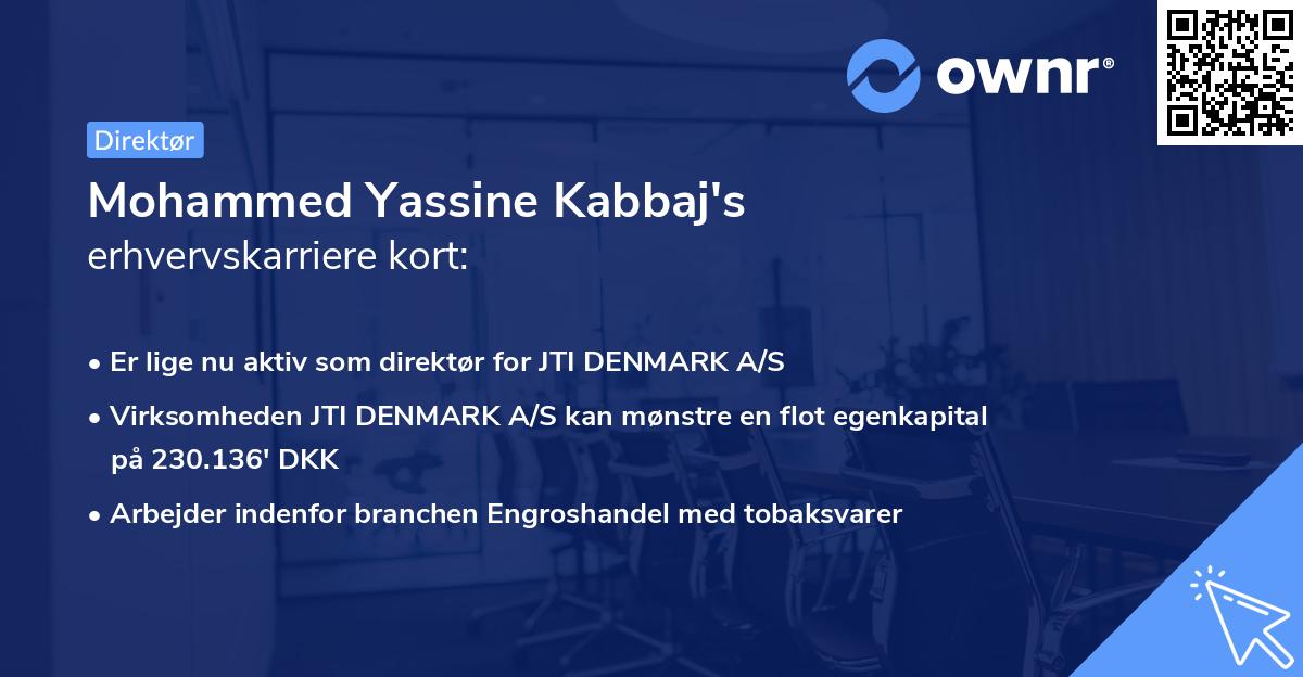 Mohammed Yassine Kabbaj's erhvervskarriere kort