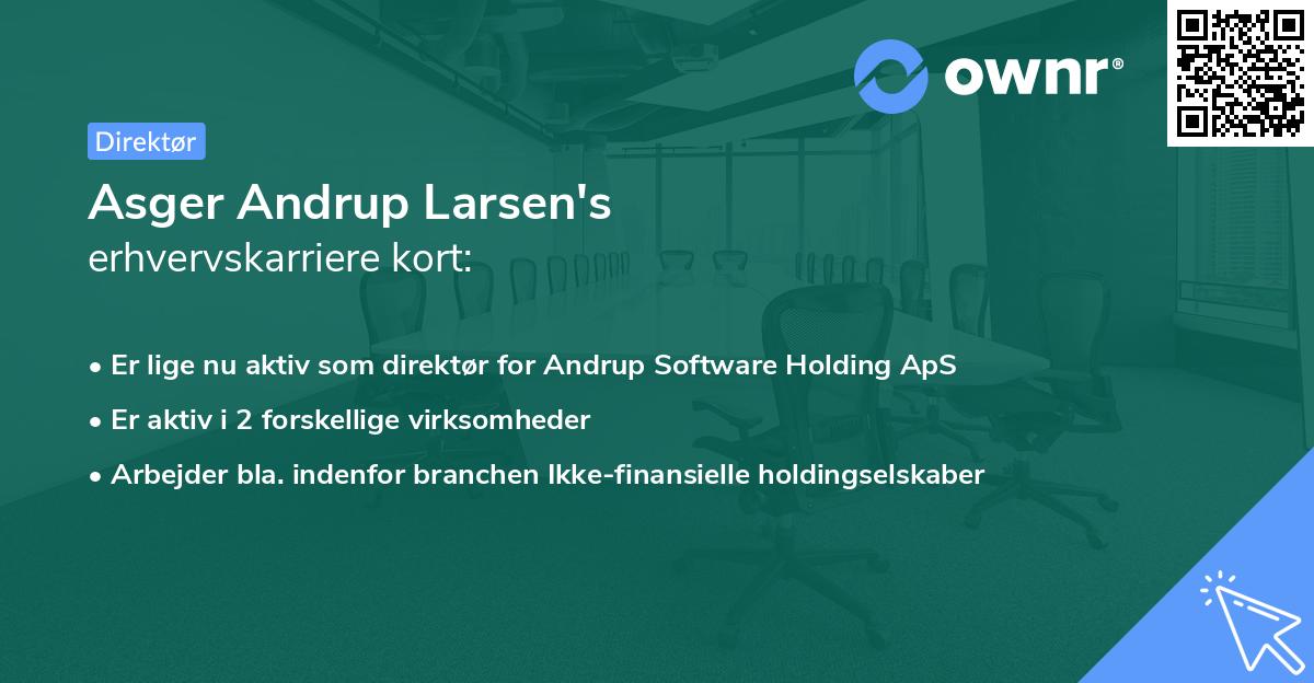Asger Andrup Larsen's erhvervskarriere kort