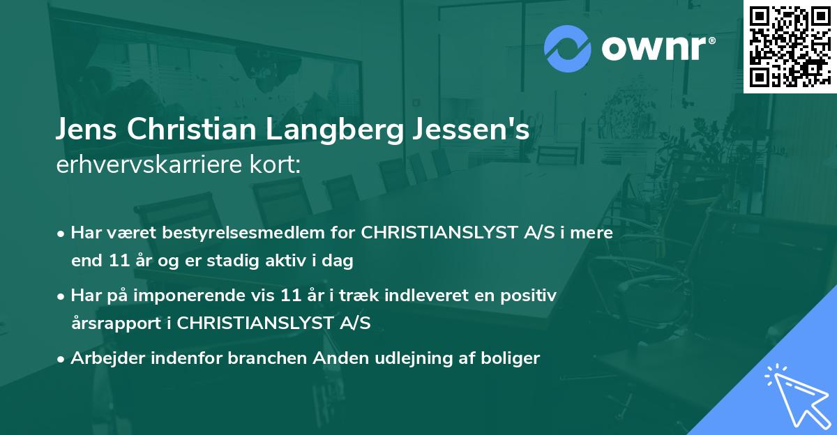 Jens Christian Langberg Jessen's erhvervskarriere kort