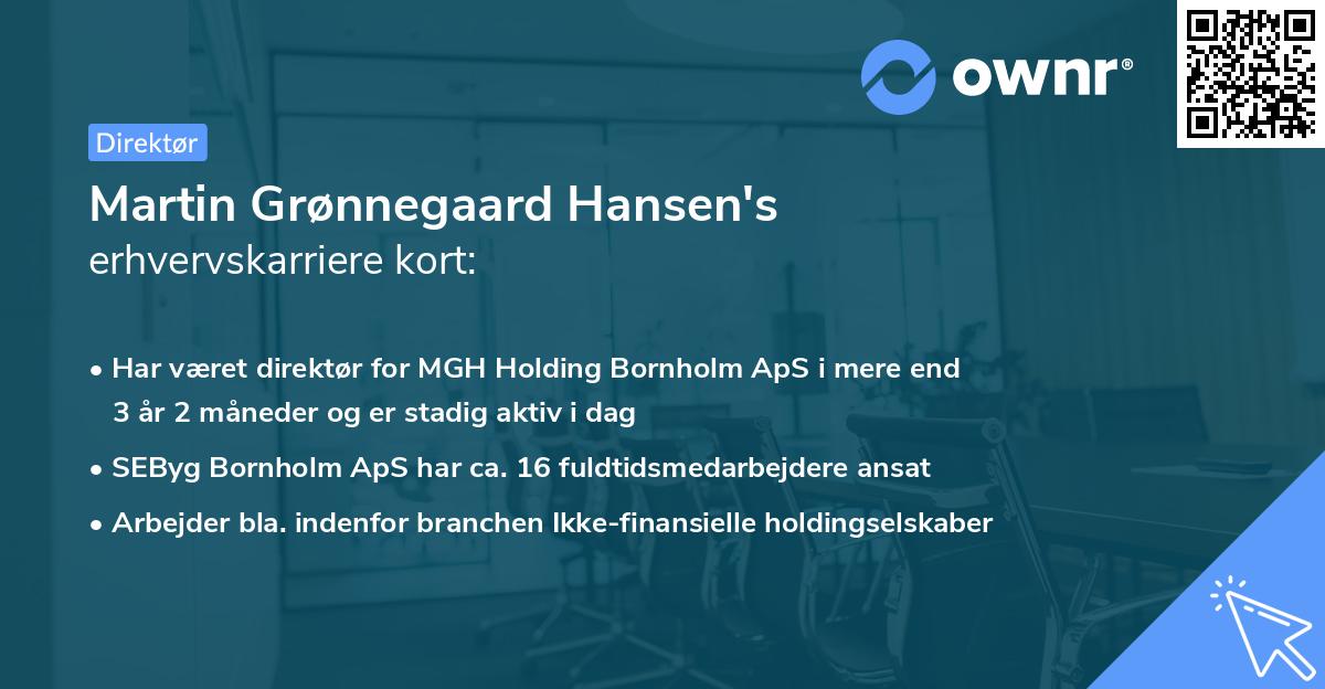 Martin Grønnegaard Hansen's erhvervskarriere kort