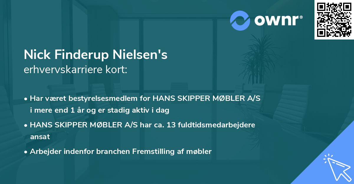 Nick Finderup Nielsen's erhvervskarriere kort