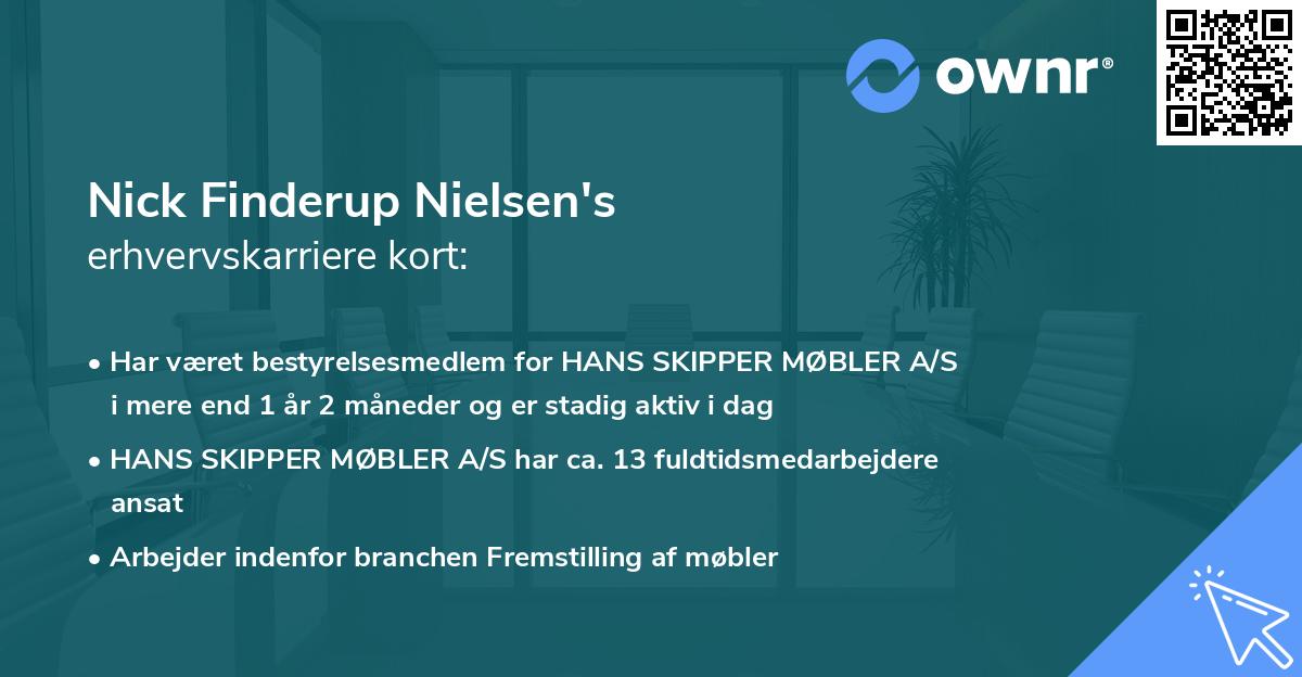 Nick Finderup Nielsen's erhvervskarriere kort