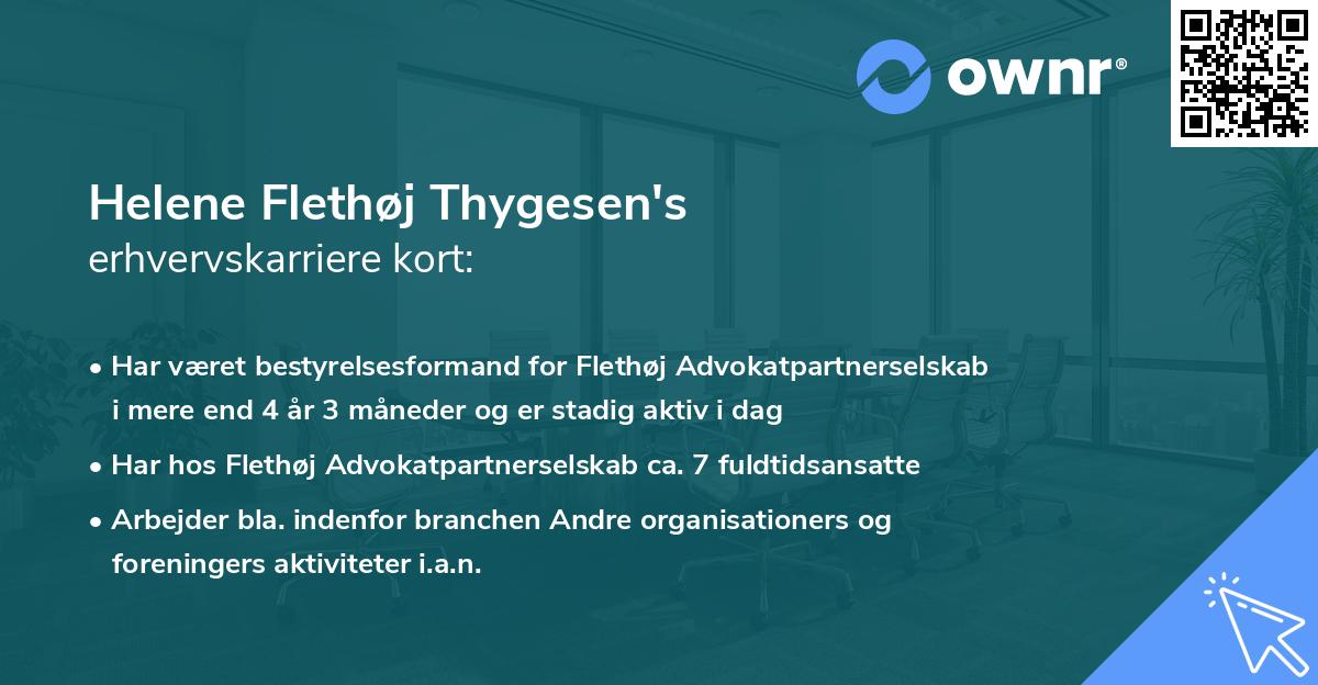 Helene Flethøj Thygesen's erhvervskarriere kort