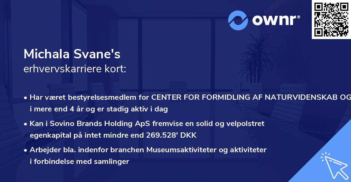 Michala Svane's erhvervskarriere kort