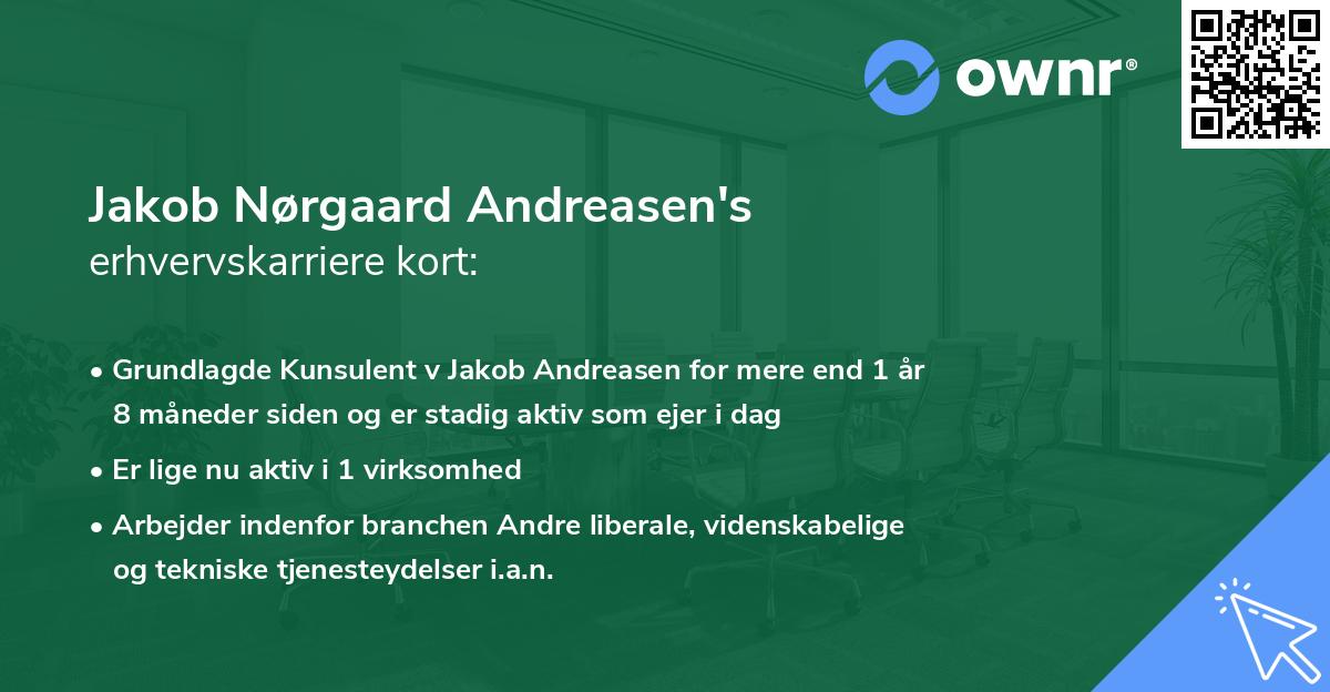 Jakob Nørgaard Andreasen's erhvervskarriere kort