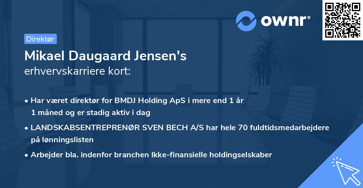 Mikael Daugaard Jensen's erhvervskarriere kort