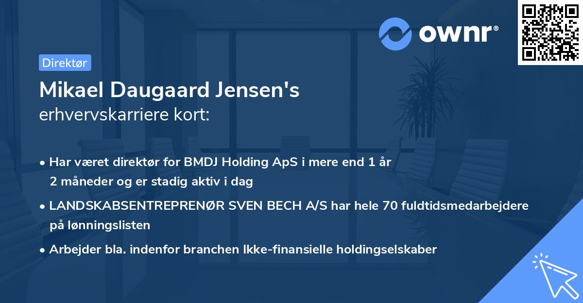 Mikael Daugaard Jensen's erhvervskarriere kort