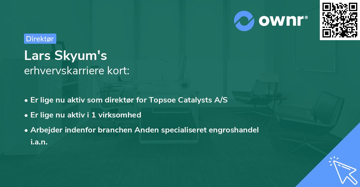 Lars Skyum's erhvervskarriere kort