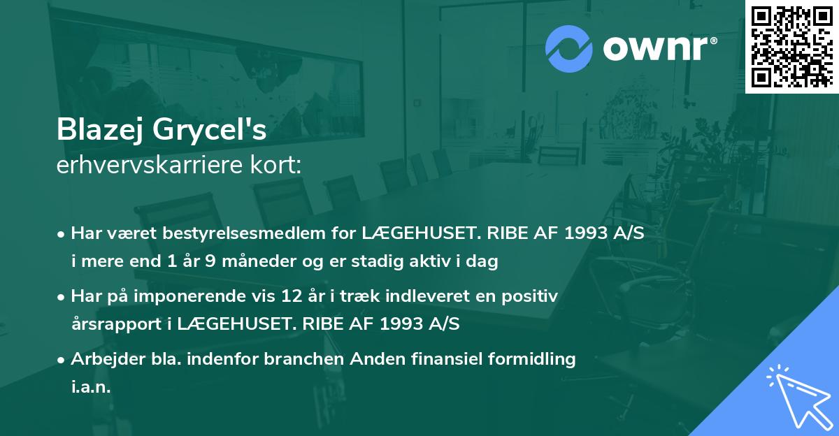 Blazej Grycel's erhvervskarriere kort