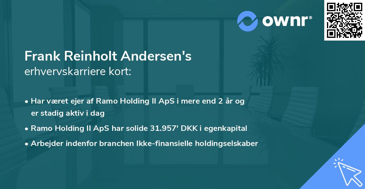 Frank Reinholt Andersen's erhvervskarriere kort
