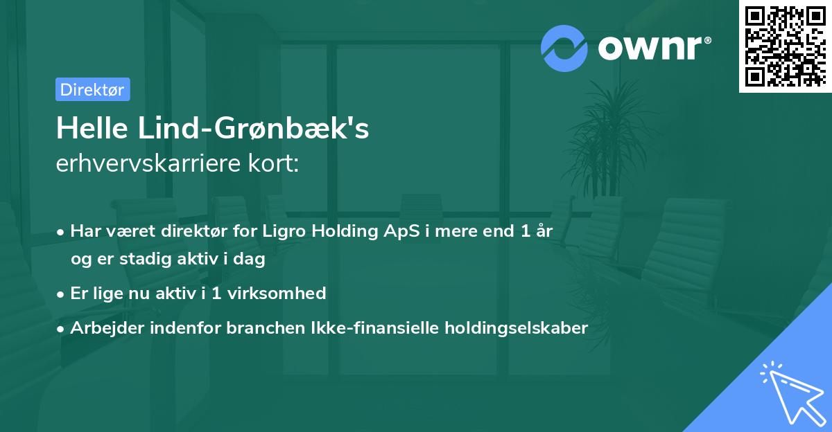 Helle Lind-Grønbæk's erhvervskarriere kort