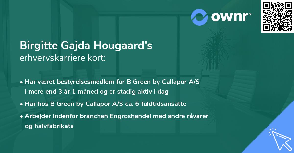 Birgitte Gajda Hougaard's erhvervskarriere kort