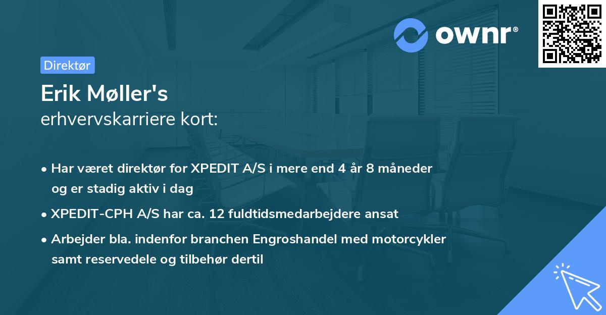 Erik Møller's erhvervskarriere kort