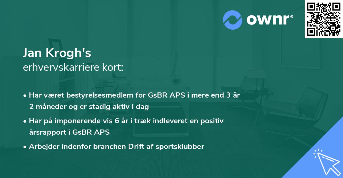 Jan Krogh's erhvervskarriere kort