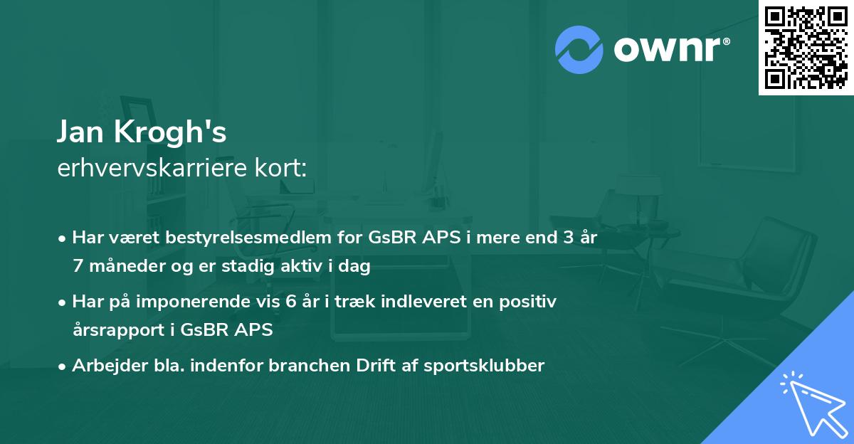 Jan Krogh's erhvervskarriere kort