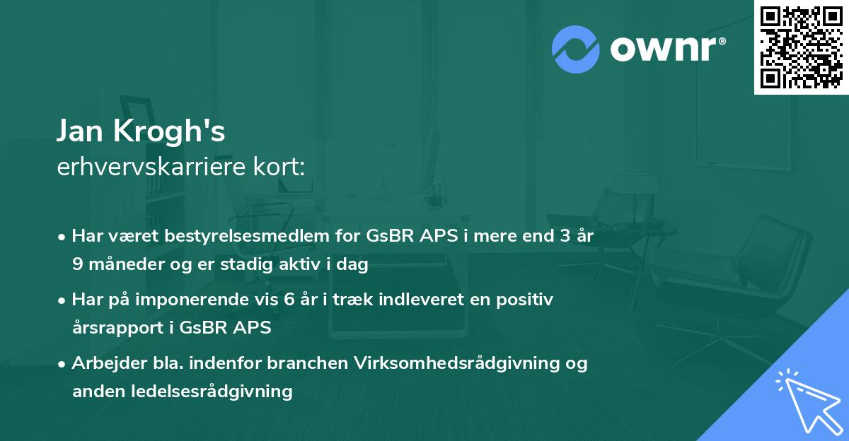 Jan Krogh's erhvervskarriere kort