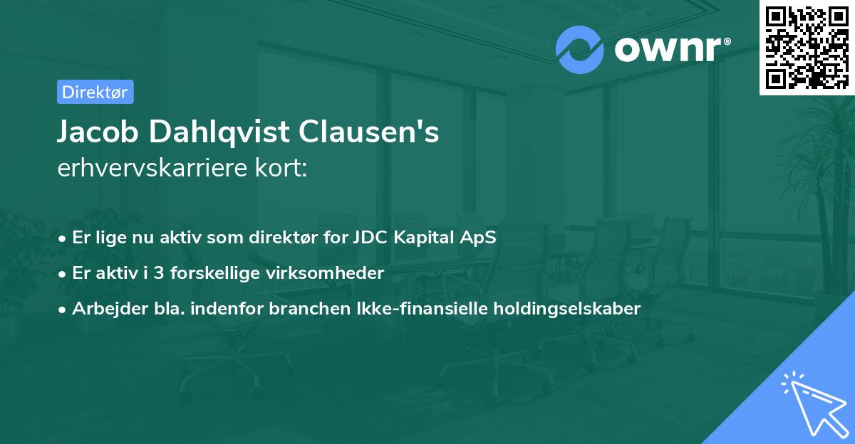 Jacob Dahlqvist Clausen's erhvervskarriere kort