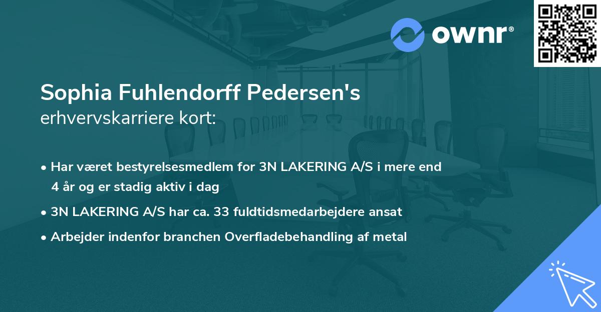 Sophia Fuhlendorff Pedersen's erhvervskarriere kort