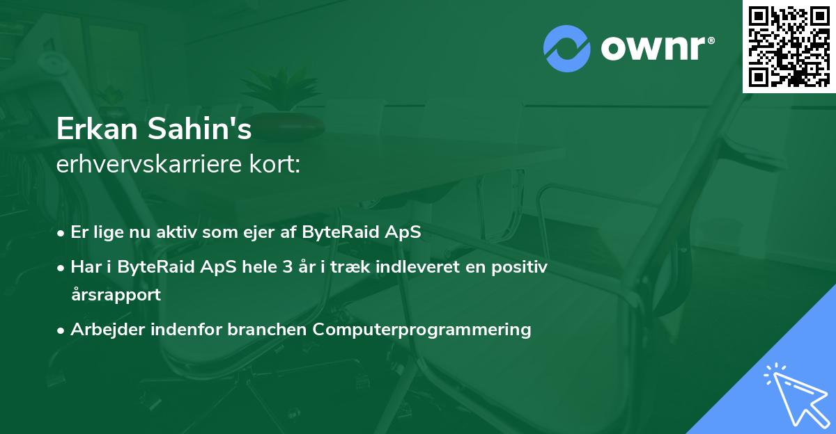 Erkan Sahin's erhvervskarriere kort