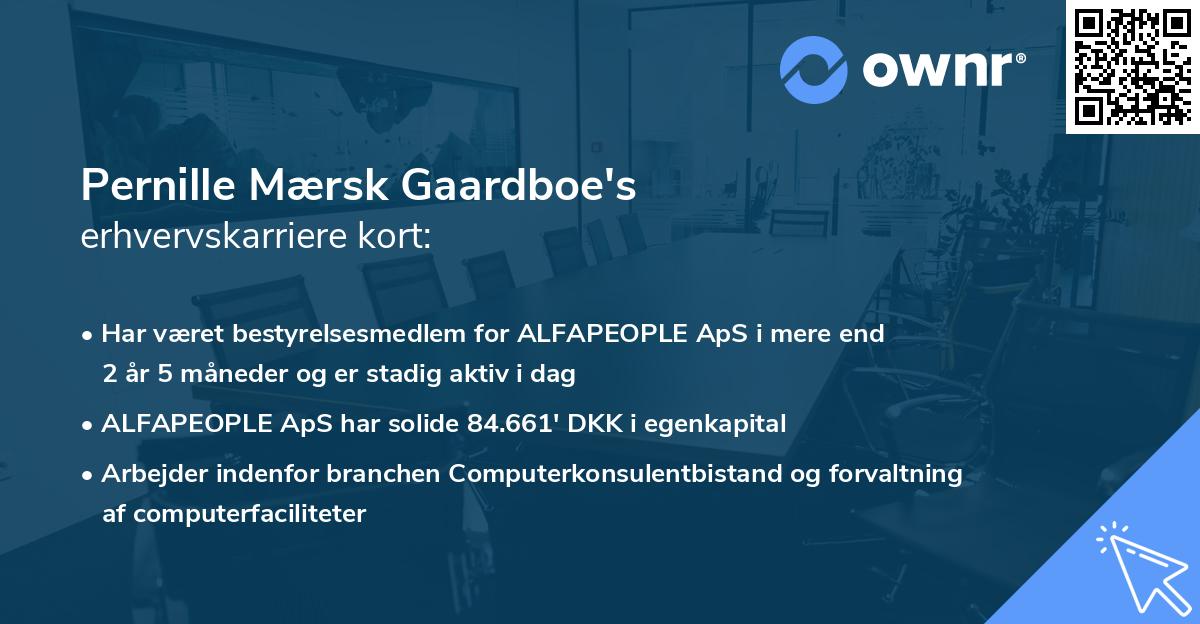 Pernille Mærsk Gaardboe's erhvervskarriere kort