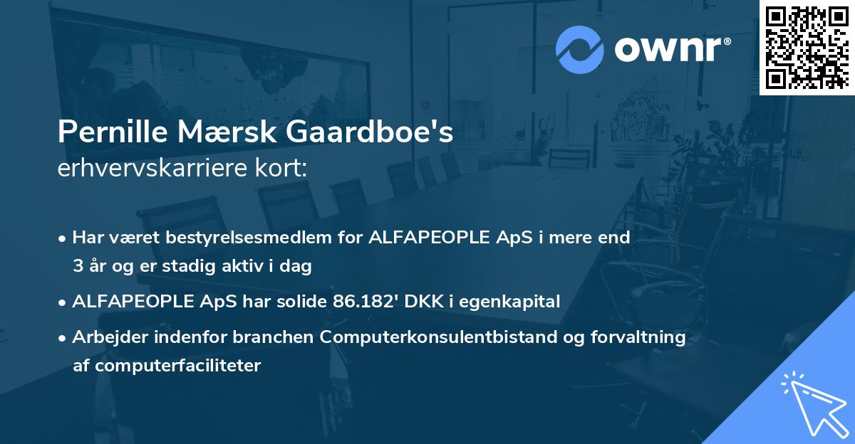 Pernille Mærsk Gaardboe's erhvervskarriere kort