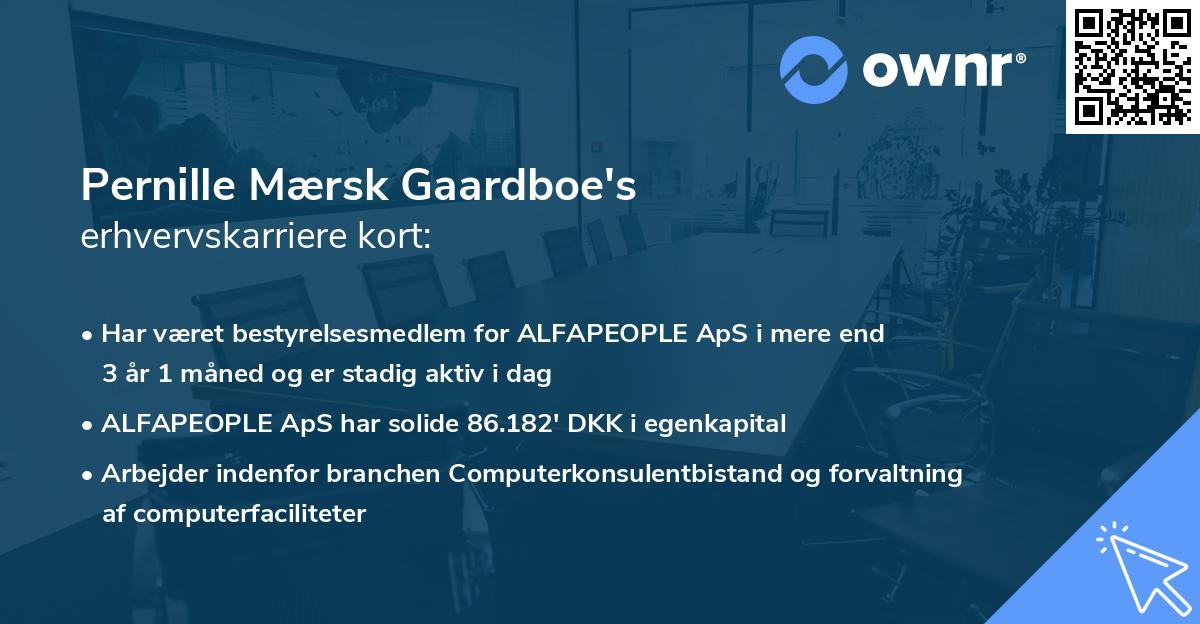 Pernille Mærsk Gaardboe's erhvervskarriere kort