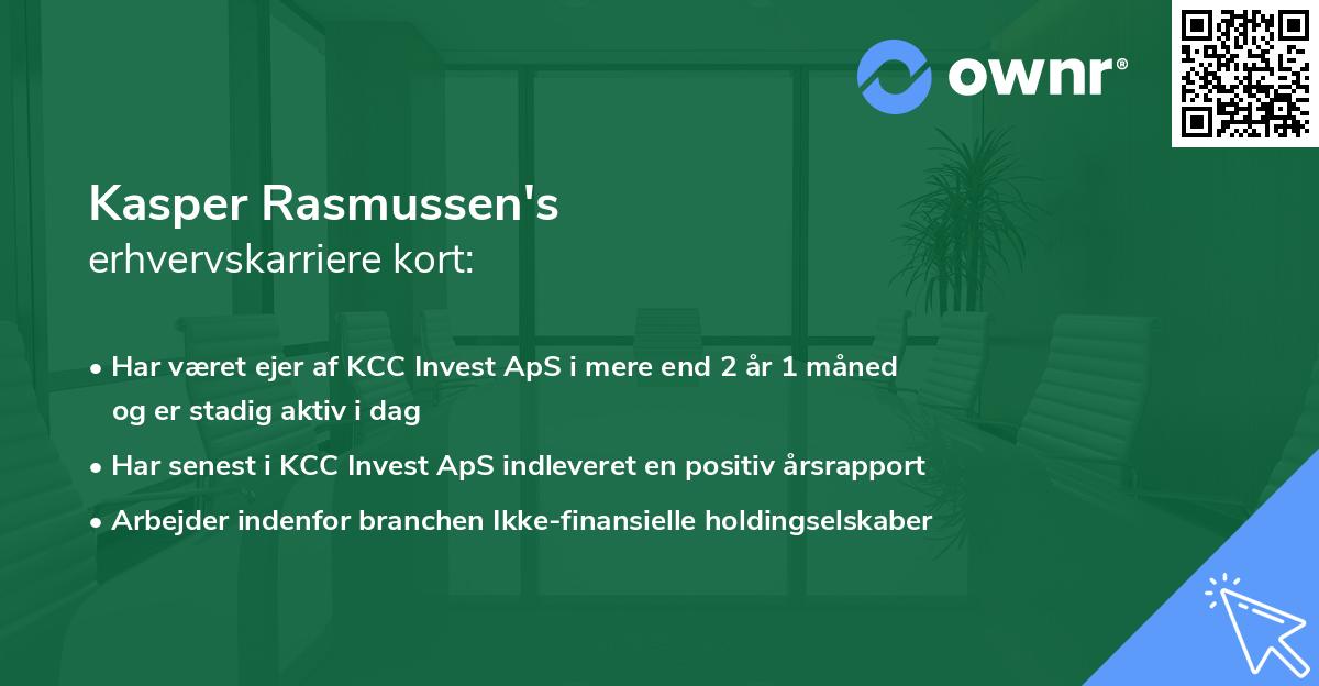 Kasper Rasmussen's erhvervskarriere kort