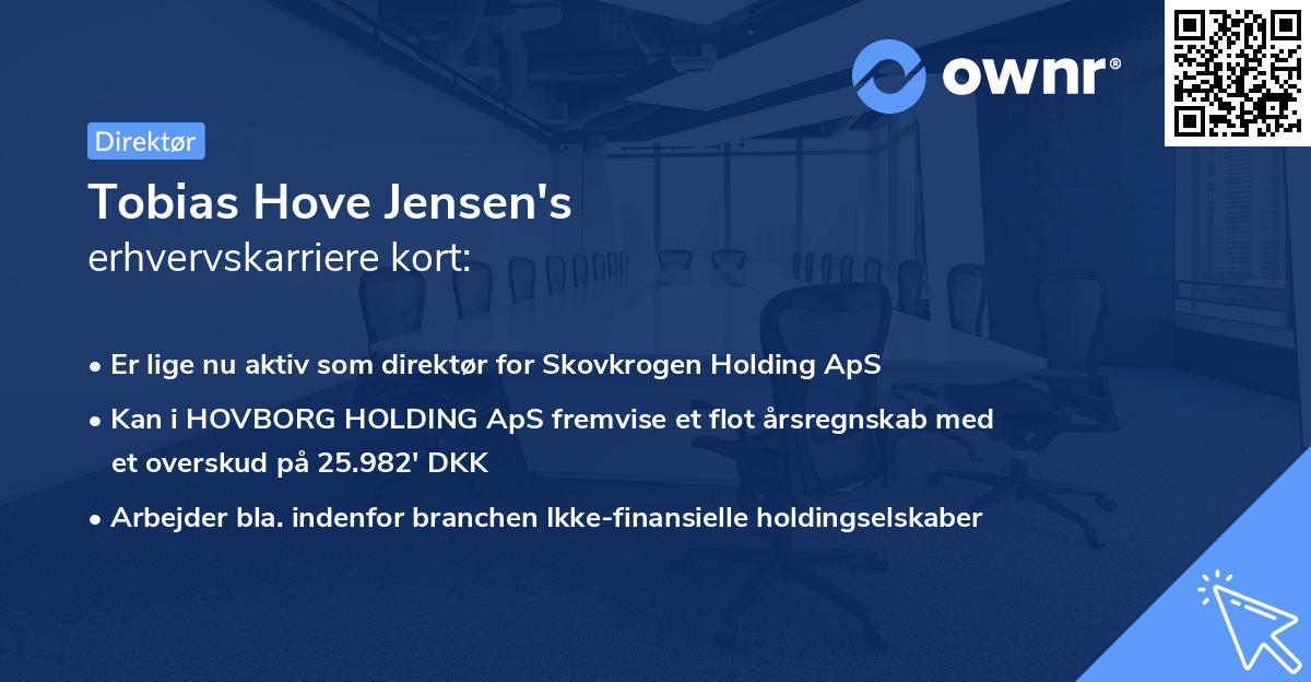 Tobias Hove Jensen's erhvervskarriere kort