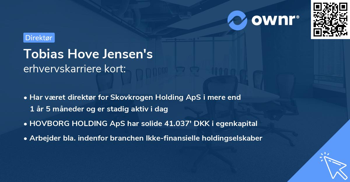 Tobias Hove Jensen's erhvervskarriere kort