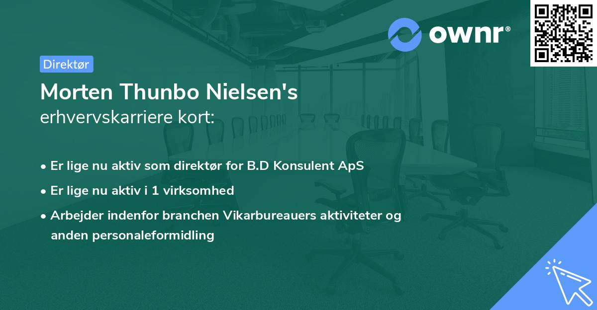 Morten Thunbo Nielsen's erhvervskarriere kort