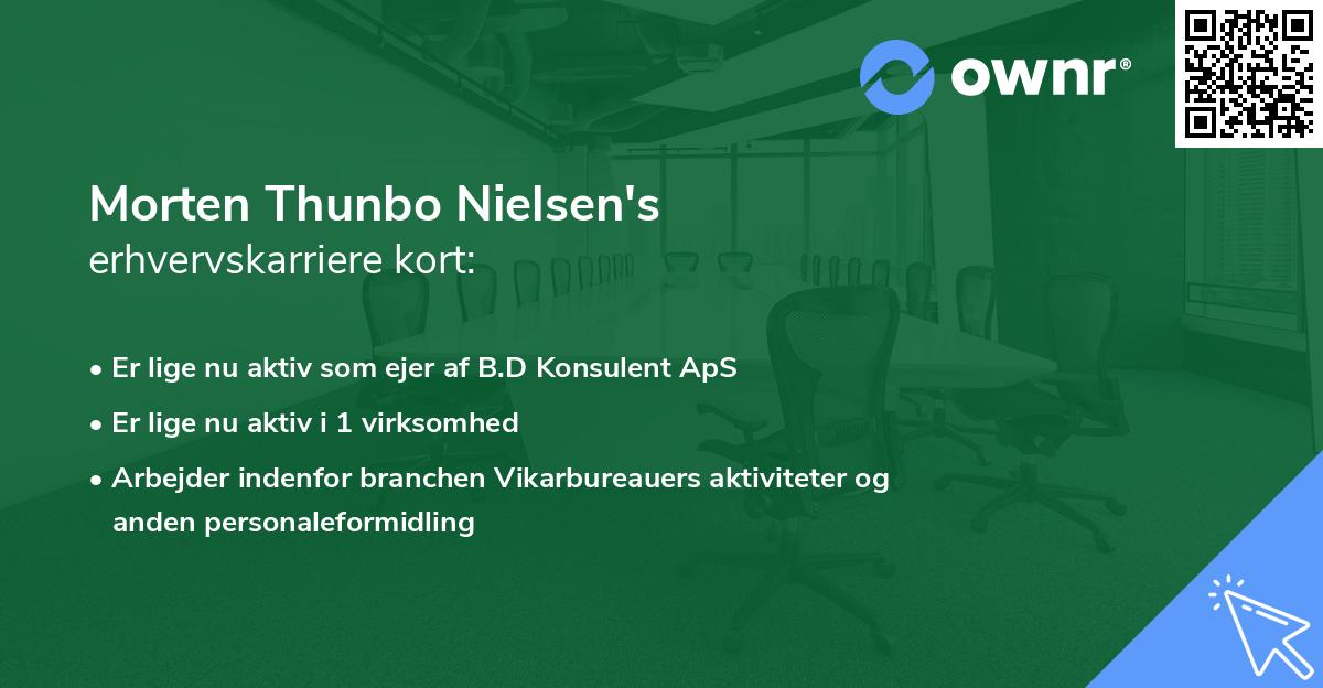 Morten Thunbo Nielsen's erhvervskarriere kort