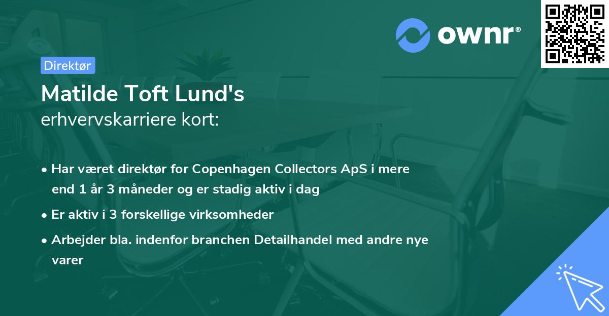 Matilde Toft Lund's erhvervskarriere kort
