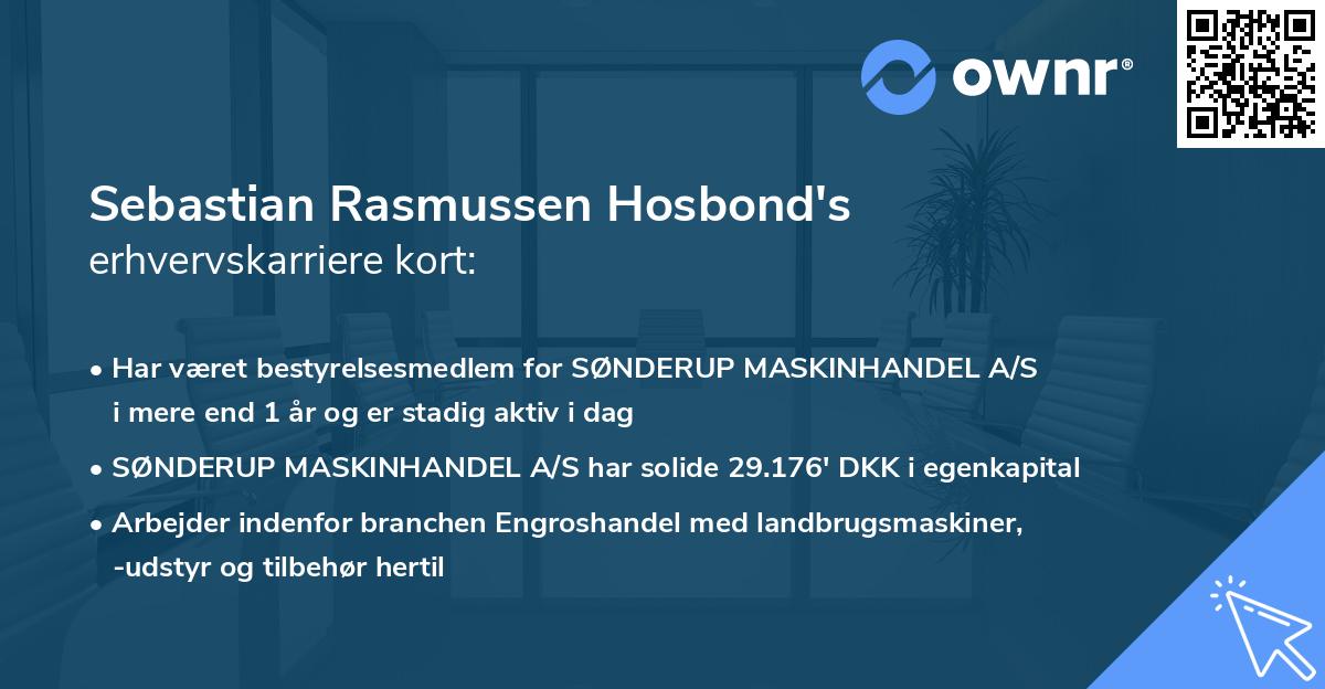Sebastian Rasmussen Hosbond's erhvervskarriere kort