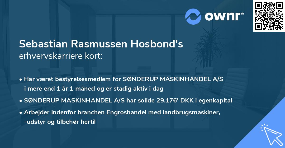Sebastian Rasmussen Hosbond's erhvervskarriere kort