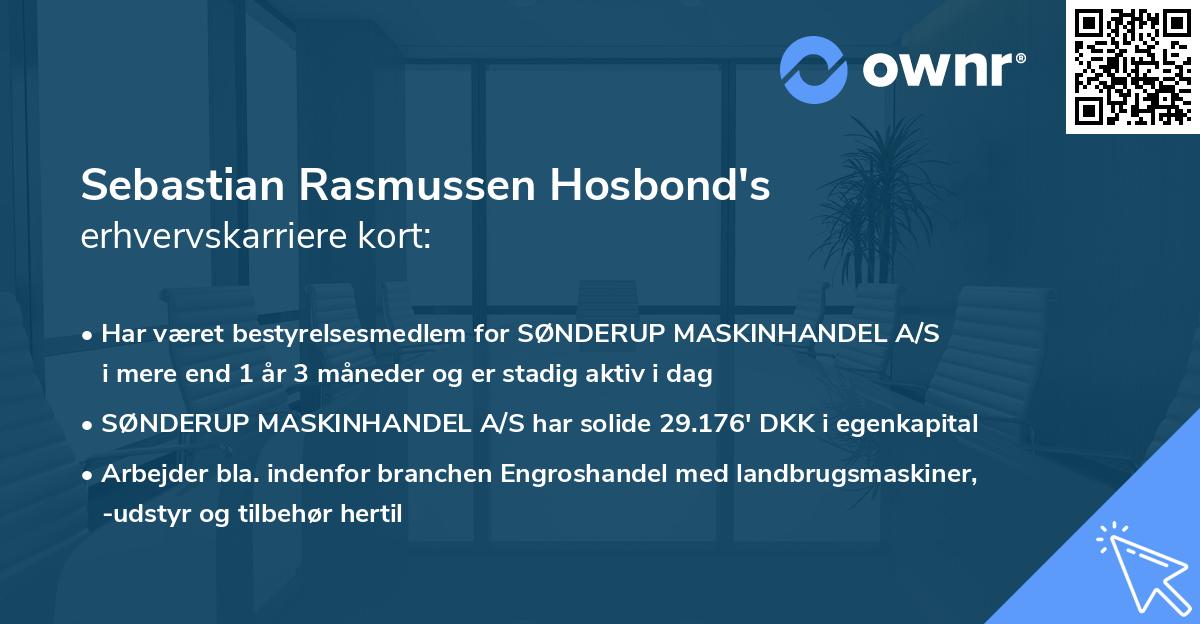 Sebastian Rasmussen Hosbond's erhvervskarriere kort