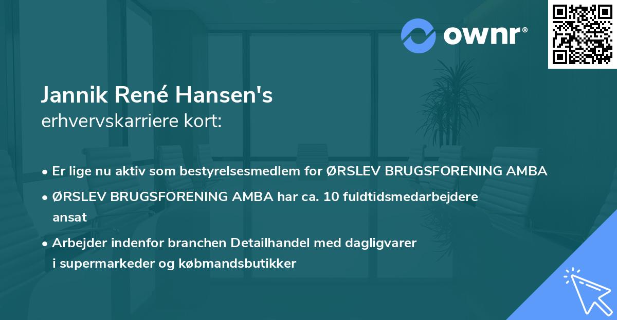 Jannik René Hansen's erhvervskarriere kort