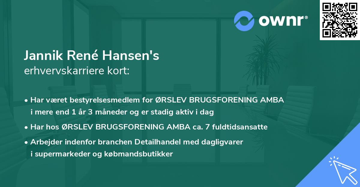 Jannik René Hansen's erhvervskarriere kort