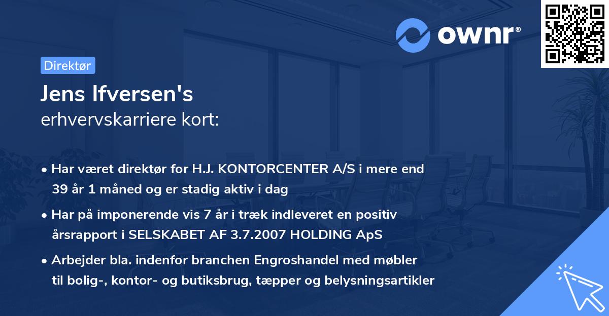 Jens Ifversen's erhvervskarriere kort