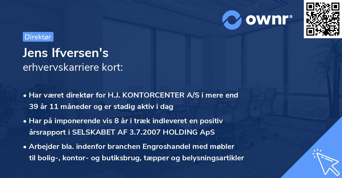 Jens Ifversen's erhvervskarriere kort