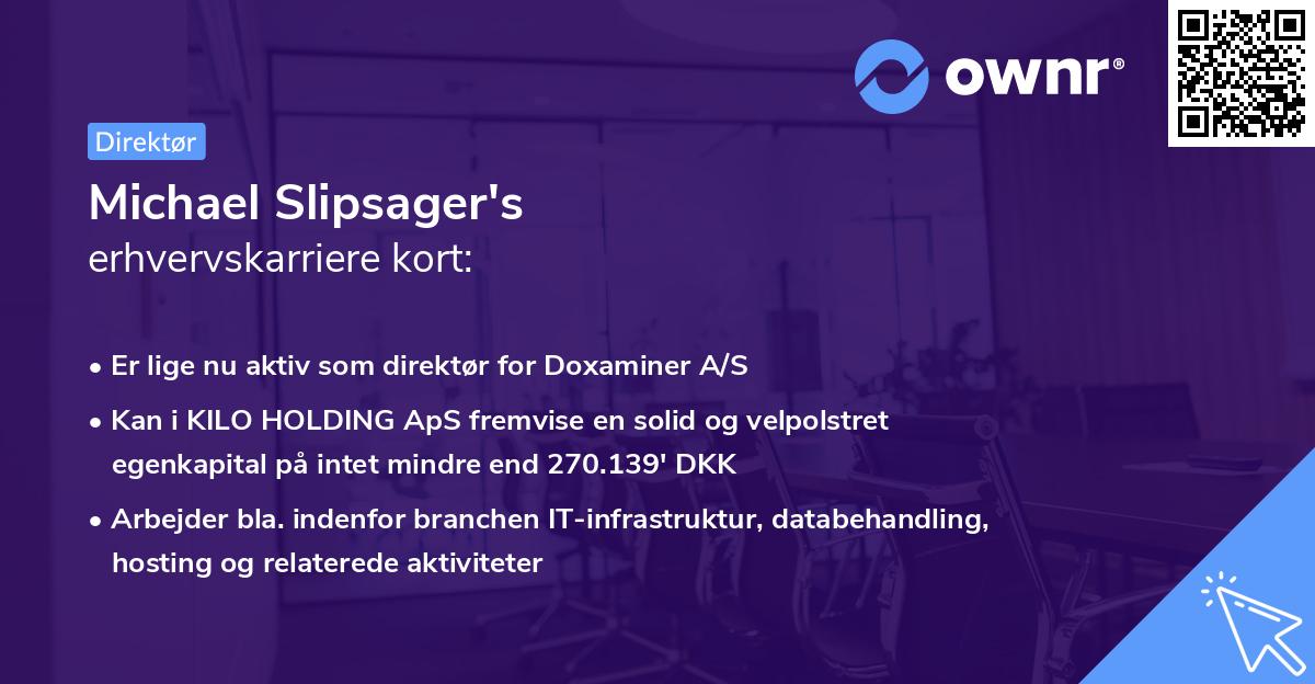 Michael Slipsager's erhvervskarriere kort
