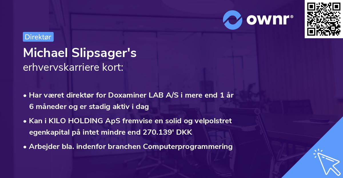 Michael Slipsager's erhvervskarriere kort